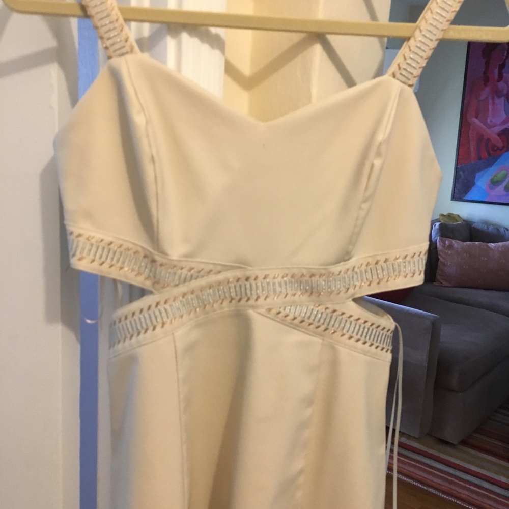 Leather ivory dress